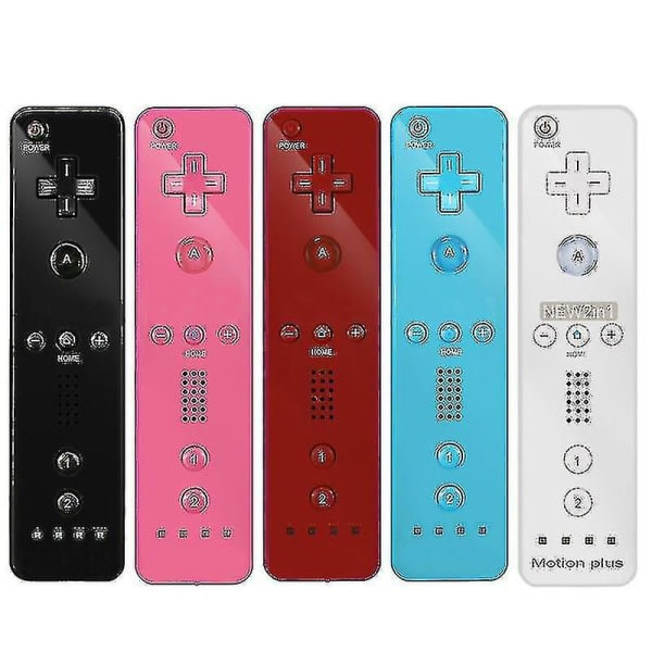 Wii-spel Fjärrkontroll Inbyggd Motion Plus Joystick Joypad kompatibel med Nintendo Blå