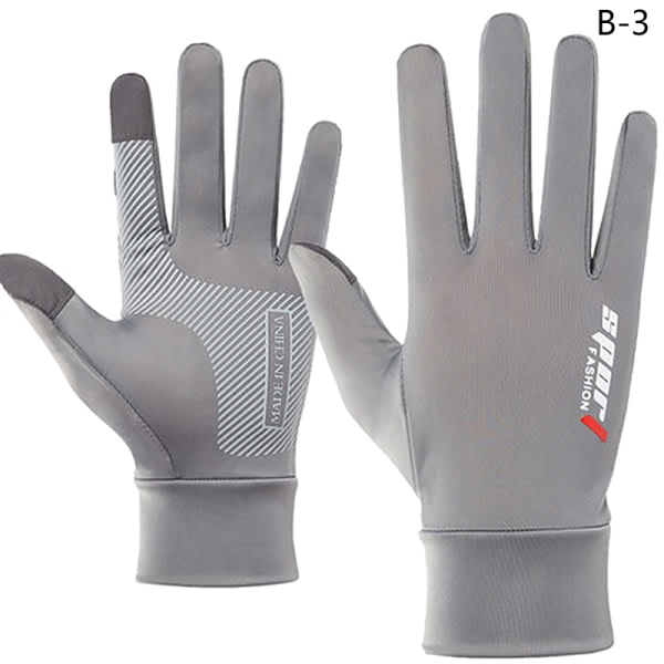 Läckage Två-Finger Handskar Sommar Tunna Andas Anti-Wear Spor grå B