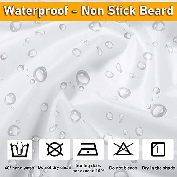 Vanntett barberingsforkle for menn Transparent sugekopp (hvit) 1 stk Hvit White