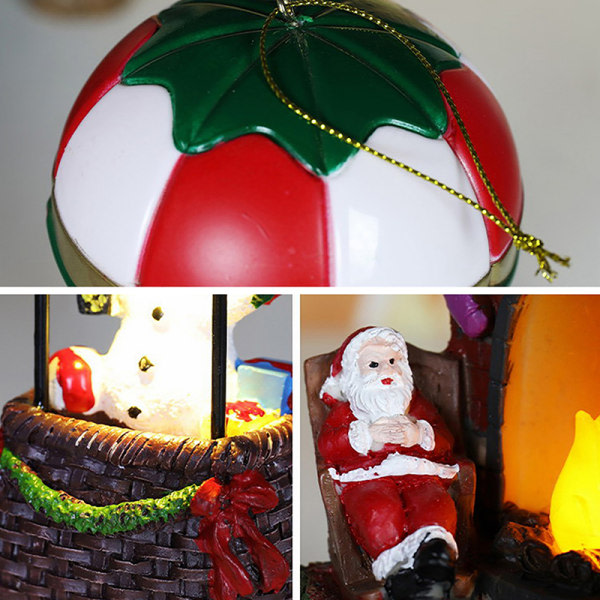 Snögubbe Santa Claus varmluftsballong jul LED ljus prydnad C onesize C onesize
