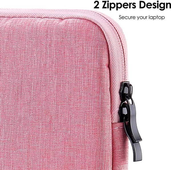 13-tums laptopfodral, vattentät polyester, mjukt mockafoder, framficka, för MacBook Air, resor och kontor, rosa