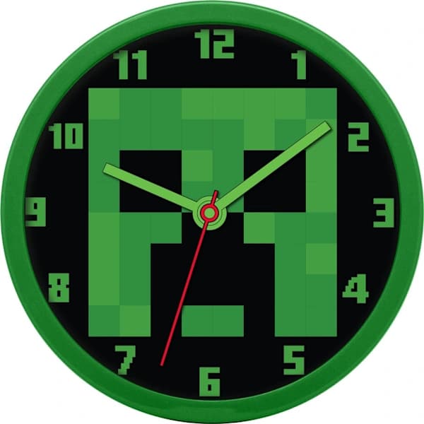 Minecraft Grøn vægur 25 cm