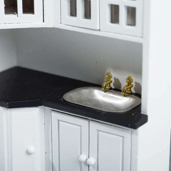Mikrominiatyyrihuonekalut Tiny Pieni mittakaava Leikkidollitalo DIY Decora Mini 1:12 Astianpesuallasto Valkoinen