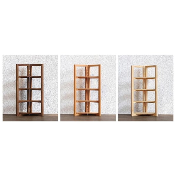 1. dukkehus miniature møbler bogreol display hylde træ A6