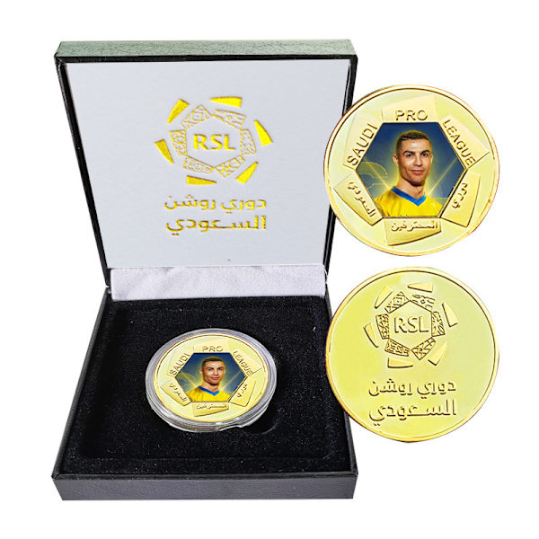 Saudi Premier League minde mønter metal mønter C Luo Benzema Neymar fodboldstjerner omkring feriegaverne Display Rack Cairo