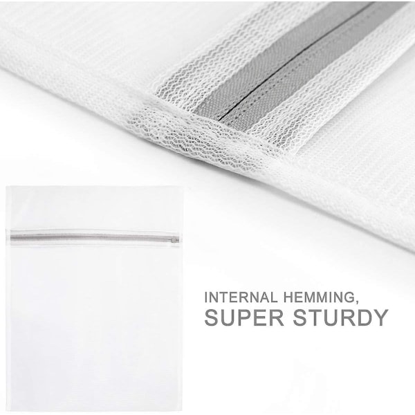 3 stk. holdbare mesh vaskeposer til delikate stoffer (1 stor 16 x 20 tommer, 1 medium 12 x 16 tommer, 1 liten 9 x 12 tommer)