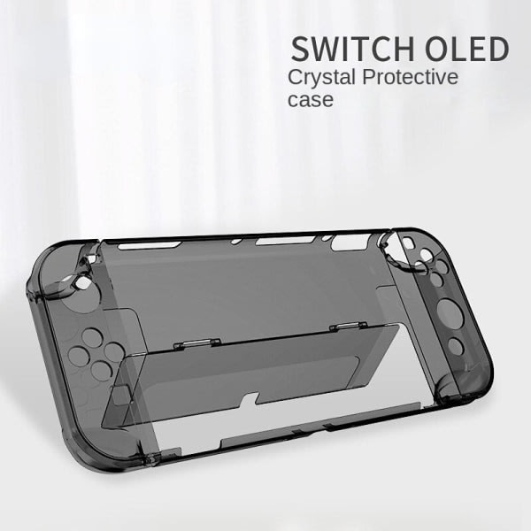 Kompatibel med Nintendo Switch OLED Crystal Protective Shell NS Ny maskinbeskyttende deksel Split Flip Transparent oransje