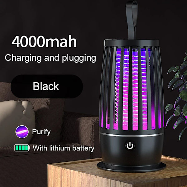 Hyttysten tuholamppu Kannettava USB Ladattava Sähköinen Kärpäsloukku Zapper Hyönteisten Tuhoaja Hylkivä Ulkokäyttöön Mykistys Anti Hyttylamppu White Plug-in mode