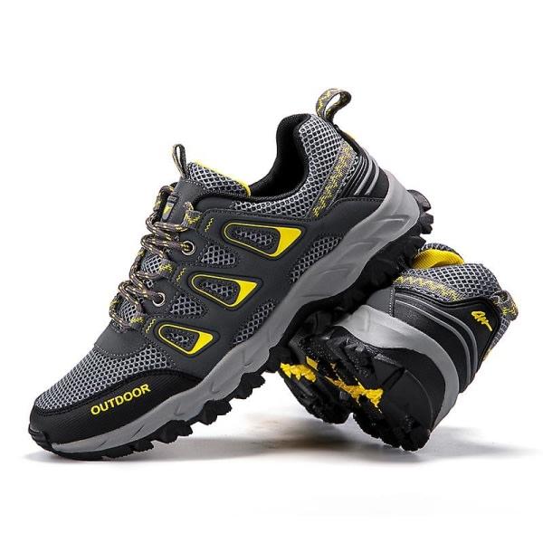 Herres Vandrestøvler Lavt Snit Sneakers Til Udendørs Vandring Trekking Gåture 3Ds1981 Grå 42