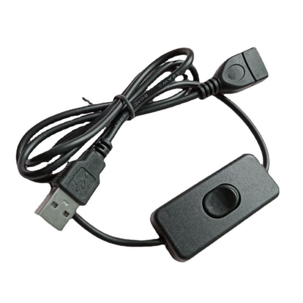 USB hann til hunn skjøteledning med av/på bryter for kjøreopptaker, LED Black - 303 bryter