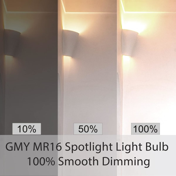 MR16 halogenlamper 20W 12V GU5.3 spotlights, 36° strålevinkel, dimbare varmhvite halogenlamper 2 pinner, 4000 timers levetid, Dichroic 6-pakning