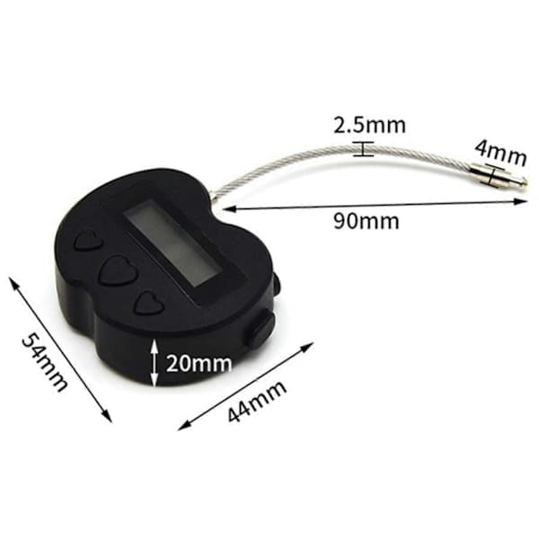 2-pack smart tidslås med LCD-display USB-uppladdningsbart tillfälligt timerhänglås för resesäkerhet svart 2pack