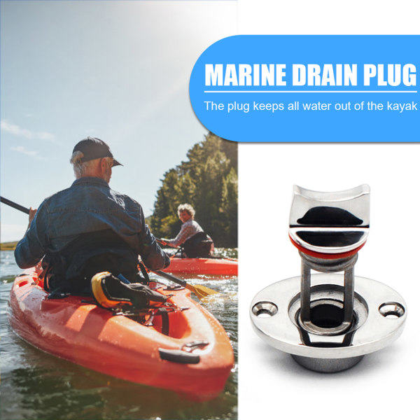 Kajak Gummibåd Drænplugs Hættehul Dræn Marine Jolle Garboard Hardware Sort