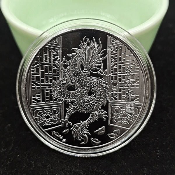 2024 Zodiac Dragon Souvenir Medaljer Guld Jubileumsmynt Col Silver
