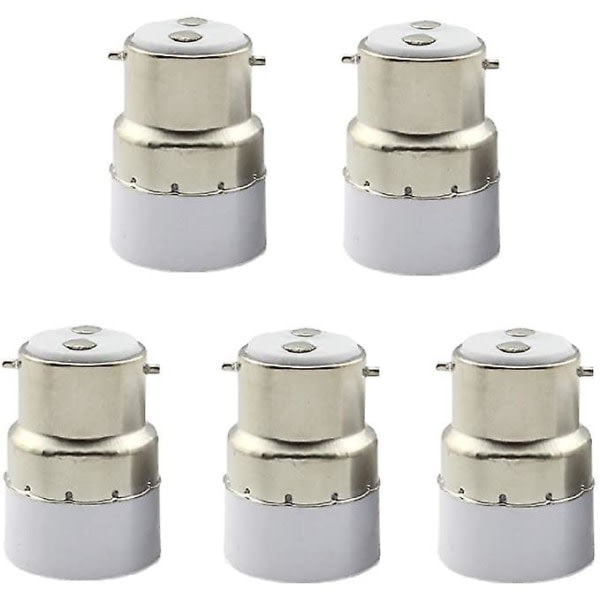 5-pack B22 till E14 Glödlampssocket Converter B22 Socket Switch till Standard E14 Adapter Lamphållare