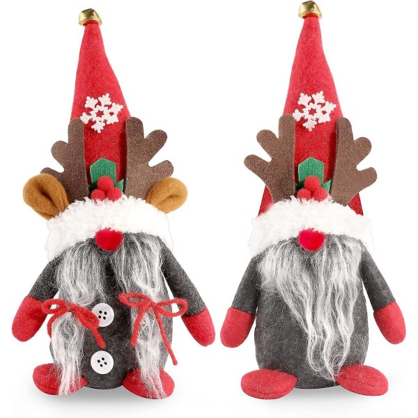 2. Jultomtar Plyschdekorationer Tomtes Nisser Ornament Nordic Elf Doll