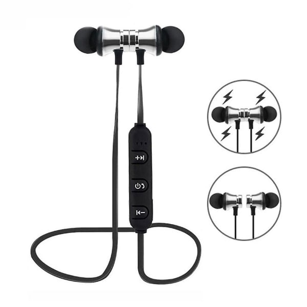 Xt11 magnetiska trådlösa Bluetooth-hörlurar för sportlöpning In-ea Trådlöst spelheadset med mikrofon Nackband Sporthörlurar (FMY) Blå Blue