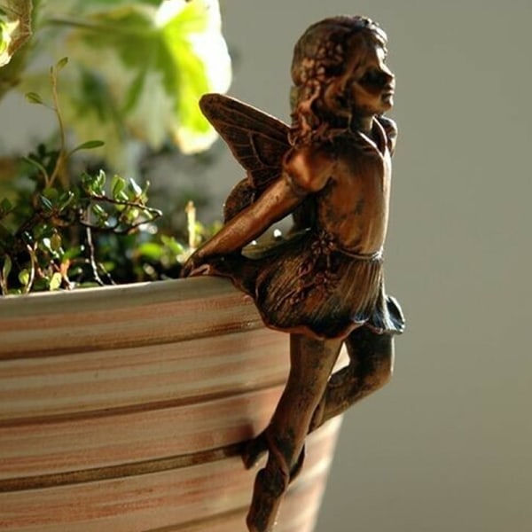 Miniatyrjente hengende kopp harpiksdekorasjon fe kombinasjon blomst C C C C