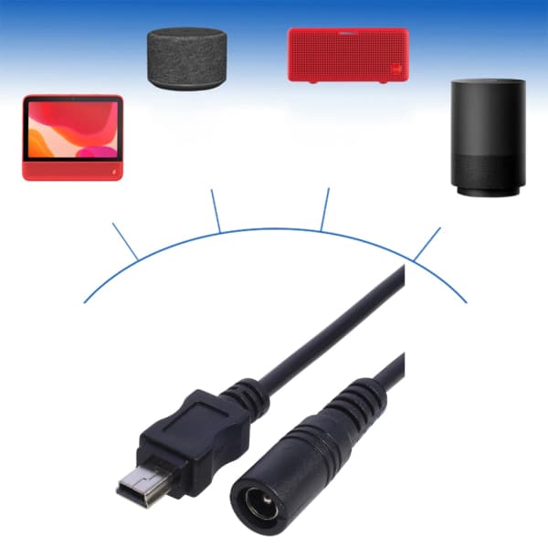 DC 5.5x2.1 Hun til Mini USB Han Kabel 5521 Strøm Jack DC Strømforbindelse - 5.5x2.1 Adapter Mini USB Konverter