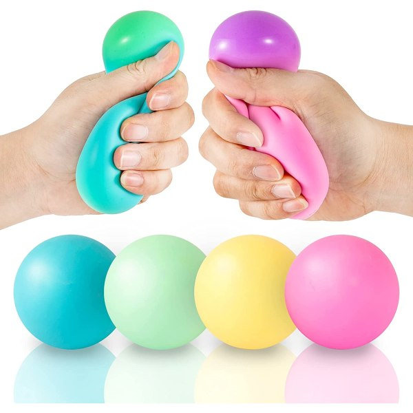 Färgväxlande stressbollar 4-pack - Mjuka regnbågsstressbollar