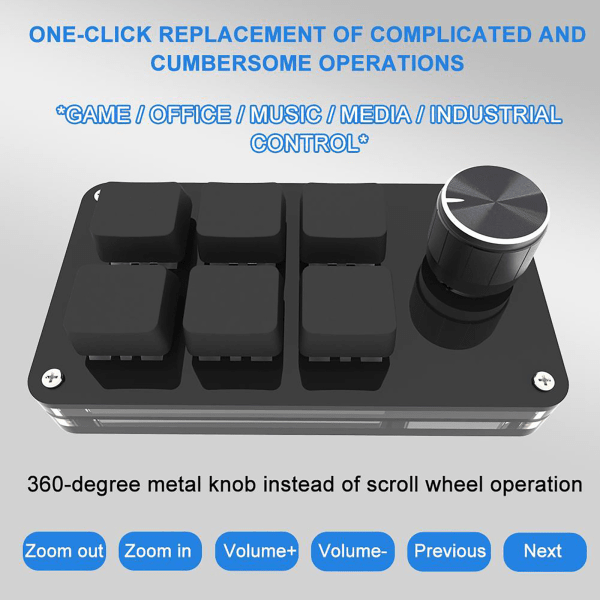 Keys Tilpasset Programmering Makro Tastatur Kopier Lim Inn Mini Knapp Tastatur Lilla
