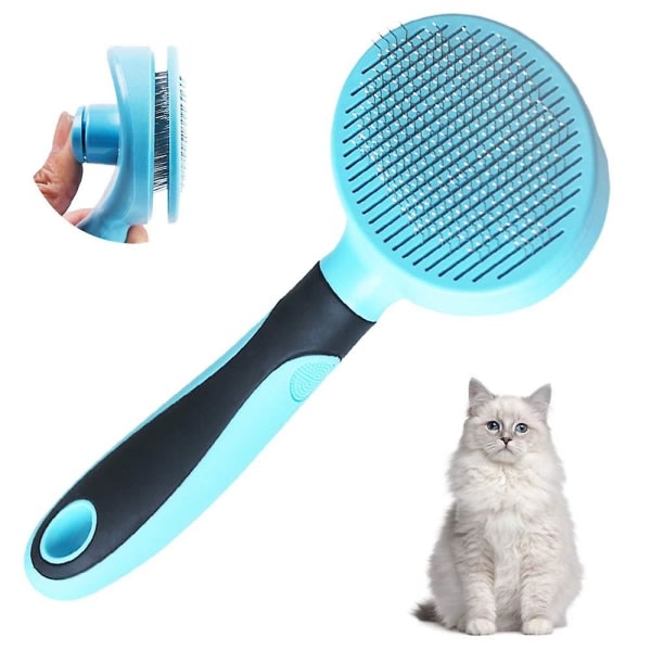 Cat Brush Soft Dog Grooming Tool tar bort løs underull selvrengörande