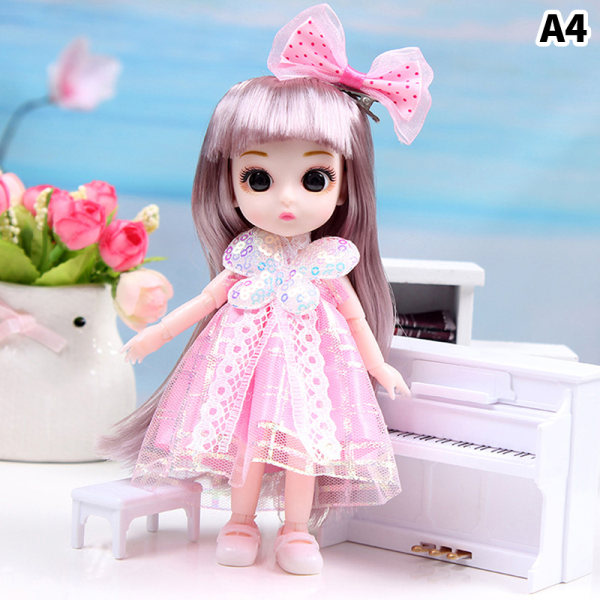 17 cm docka med kläder Skor DIY Movable s Princess Figure Gift Multicolor A4 Multicolor A4