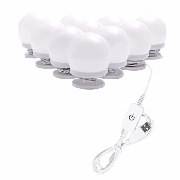 3 farvetemperaturbånd 10 dæmpbare LED-lys (kun pærer)