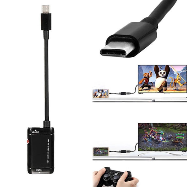 USB-C Type C til HDMI-kompatibel adapter USB 3.1-kabel til MHL A