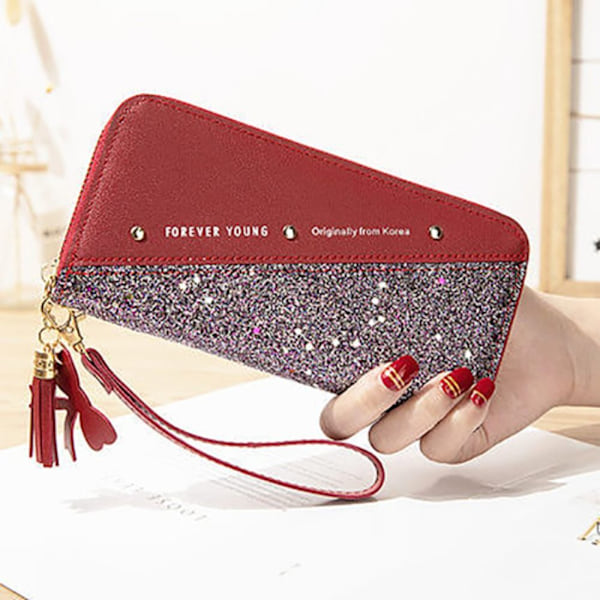 Dam Kortfodral Plånbok Clutch Väska PU Läder Myntbörs Blue