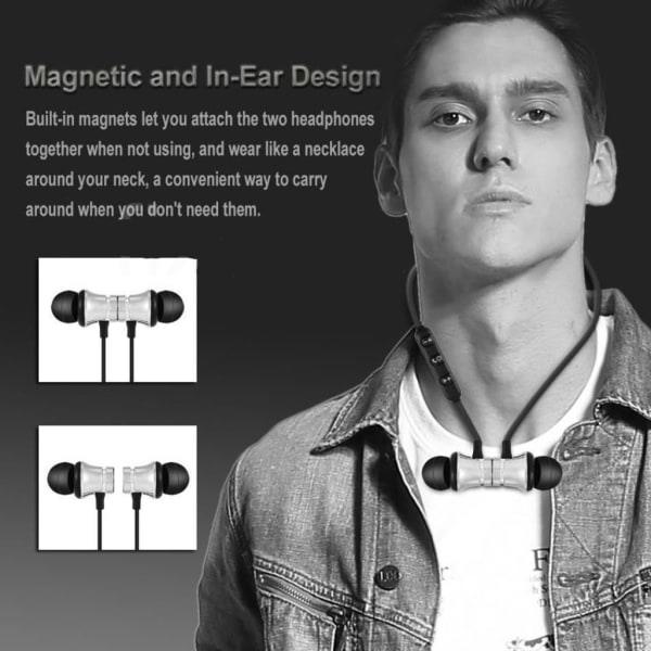 XT11 In-Ear Bluetooth Sports Magnetisk Headset med stereomusikhörlurar sølv silver