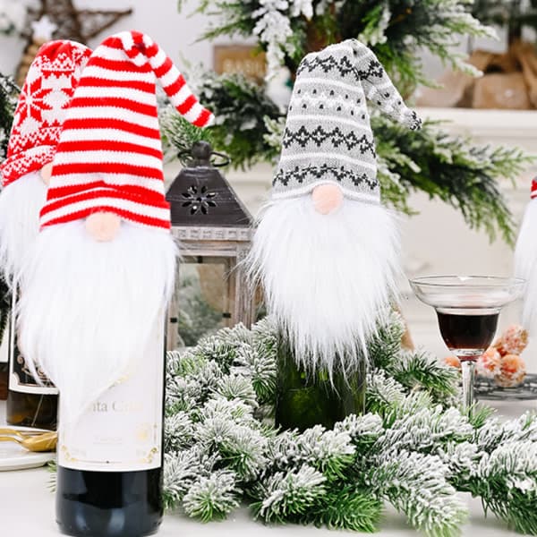CDQ Vinflaske Topper Dekorative Julepynt Ferie