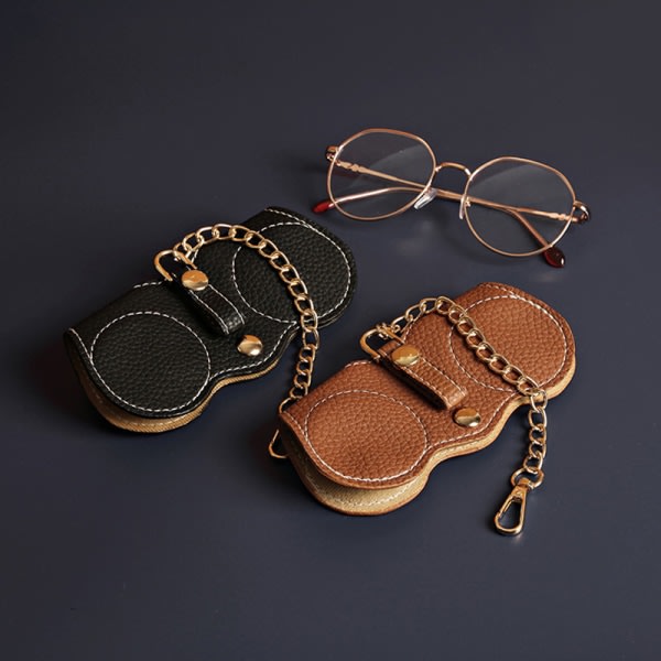 Bärbar mjukt läder Snap Case Eye Box Förvaring Lättwe Mörkbrun A4 Dark brown A4