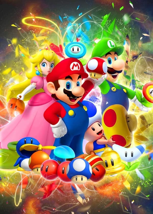 30*40CM 5D Diamantmaleri Kit for Voksne Super Mario for Barn -