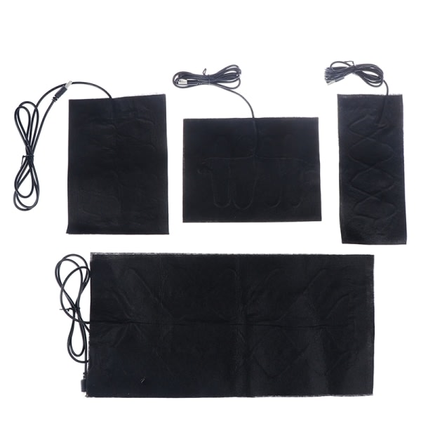 7 Størrelser USB Varme Karbonfiber Varmeputer Oppvarmet Jakke Frakk Ves Svart 15*20cm Black 15*20cm