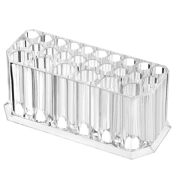 Klar akryl kosmetisk förvaringshållare 26 hål Lip Liner Organizer 1 stykke (b-2-v)