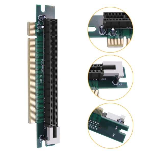 PCIE 90 graders rät vinkel PciE PciExpress 16X Extender Protector Adapterkort för 1U serverchassitillbehör Svart