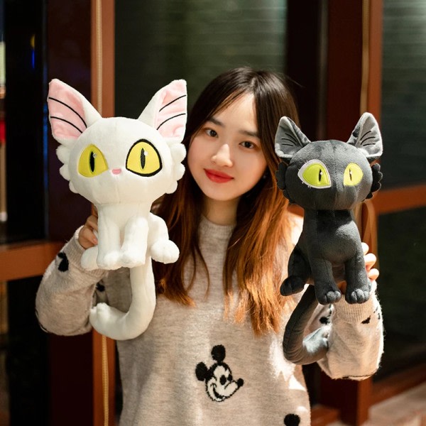 Suzume No Tojimari Plyschleksaker Söt Tecknad Anime Figur Sadaijin Plyschdocka Vit Svart Katt Gosedjur För Barn Fans Presenter 30cm svart katt