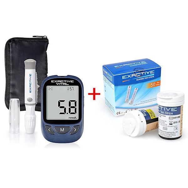 Blodsockermätare Kit med 50 Testremsor för Diabetes