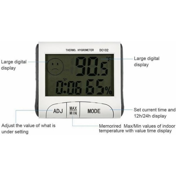 CD-rumstemperaturmätare Mini LCD Digital Rumstemperaturmätare Hygrometer