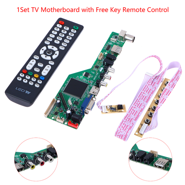 1 Sæt LCD TV Moderkort RR52C.03A Stöd DVB-T DVB-T2 med gratis K 1Set
