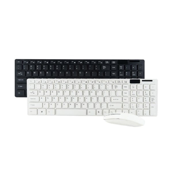 2,4 GHz Mini Multimedia Tastatur og Mus Combo Trådløs Tastatur og Mus Sæt til Notebook Laptop Desktop PC Letvægts Hvid