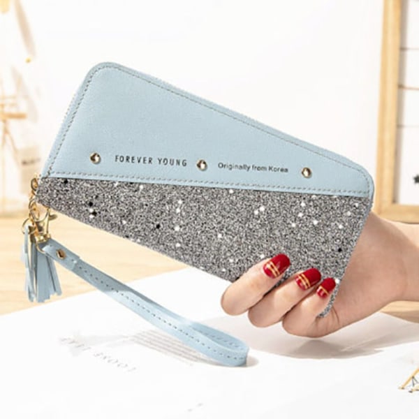 Dam Kortfodral Plånbok Clutch Väska PU Läder Myntbörs Gray