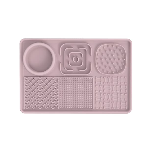 Slikkematte for kjæledyr, rosa (rektangulær)