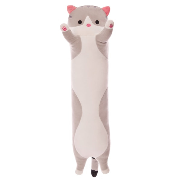 Katt plysj klem pute, katt plysj dyr lang pute, myk liten katt plysj kroppspute