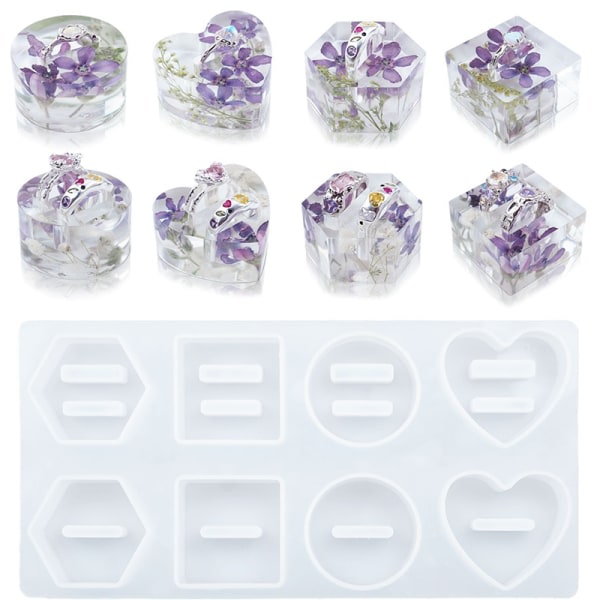 Gör-det-själv-ringhållare Kristall Form Hexagonal ringstöd