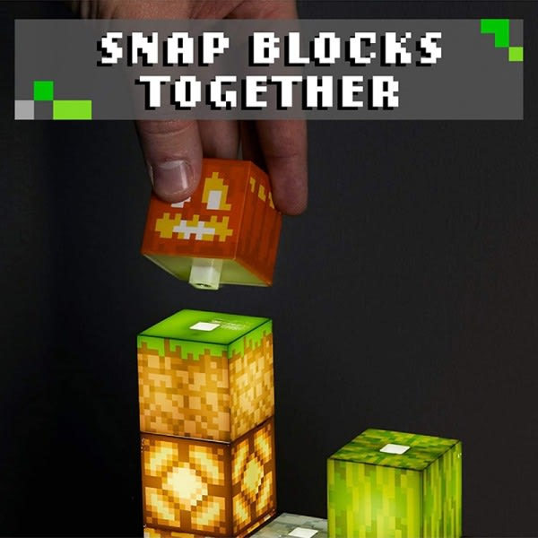 Minecraft Byggeklosser Skrivebordslampe - DIY Bordlampe Leke - Kreativ Splice Lampe