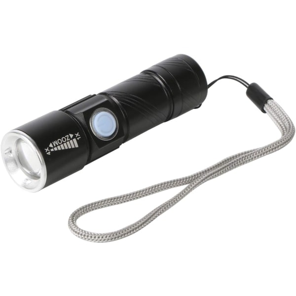 Ultra-stærk USB-opladelig LED-lommelygte med strålefokus og zoom