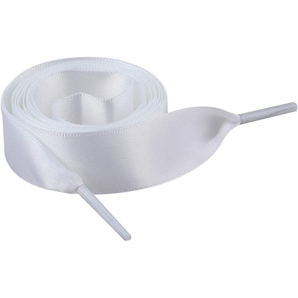 par flade silkebånd (hvide) med snørebånd 2 cm brede og CDQ