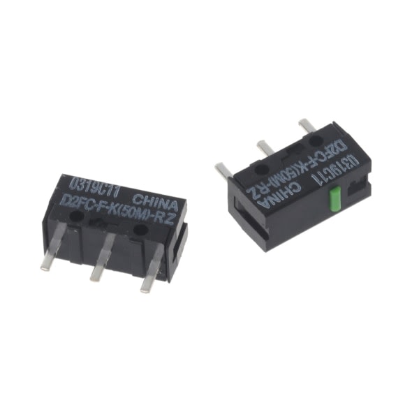 2 stk Grønn Prikk Mus Mikrobryter D2FC-F-K(50M)-RZ for Razer Mus Mikroknapper 50 Millioner Klikk for Levetid